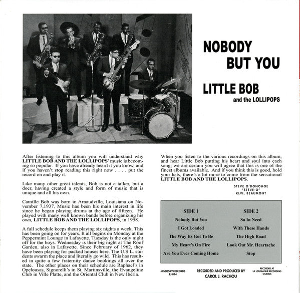 Lil Bob & The Lollipops : Nobody But You (LP,Album,Compilation)