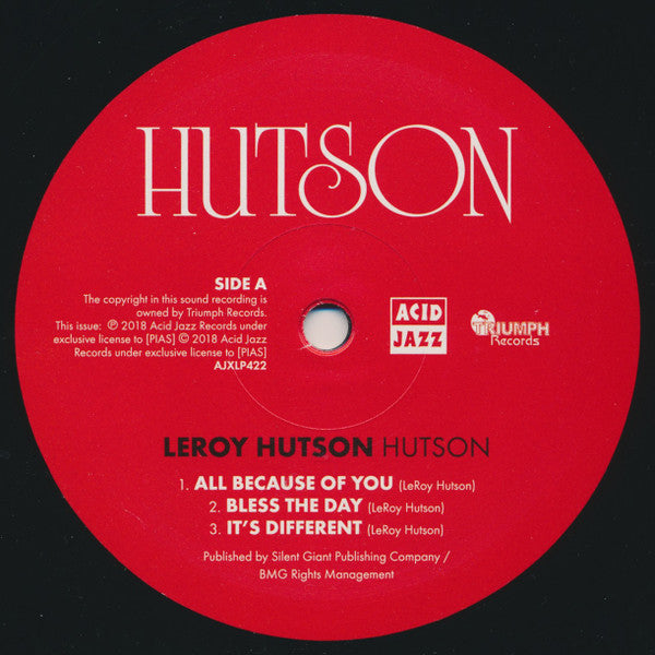 Leroy Hutson : Hutson (LP, Album, RE)