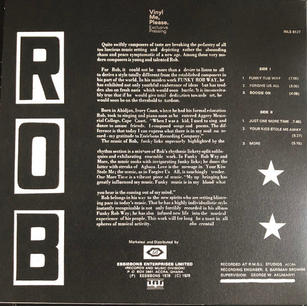 Rob (5) : Rob (LP, Album, Club, Ltd, RE, RP, Blu)