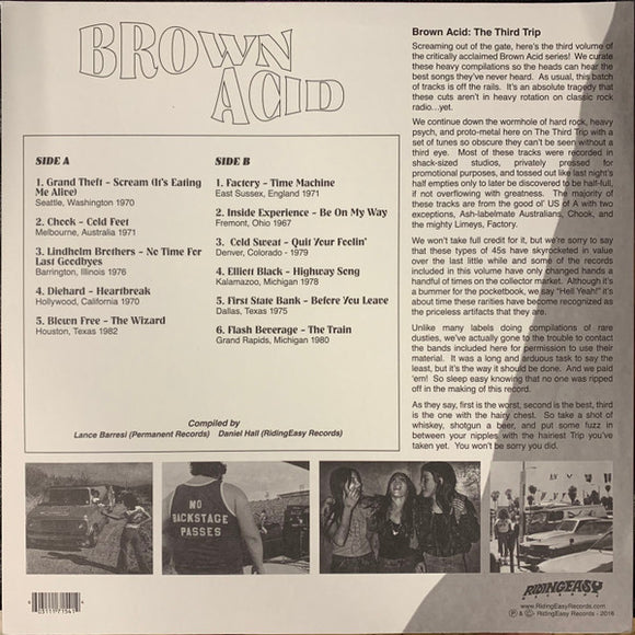 Various : Brown Acid: The Third Trip (Heavy Rock From The Underground Comedown) (LP, Comp, Ltd, 180)