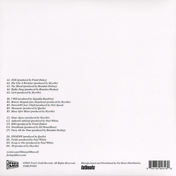 Danny Brown (2) : XXX (2xLP, Album, RE)