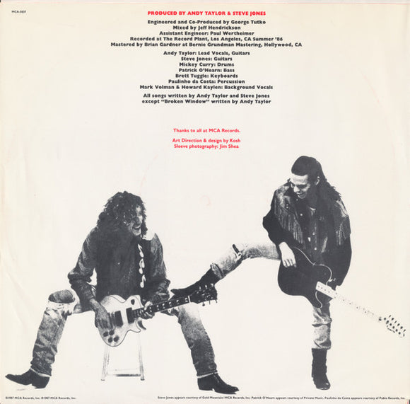 Andy Taylor : Thunder (LP, Album, Pin)