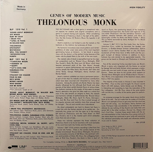 Find Thelonious Monk : Genius Of Modern Music (Volume One) (LP