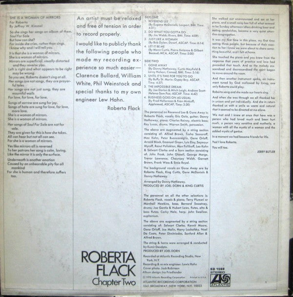 Roberta Flack : Chapter Two (LP, Album, Pre)