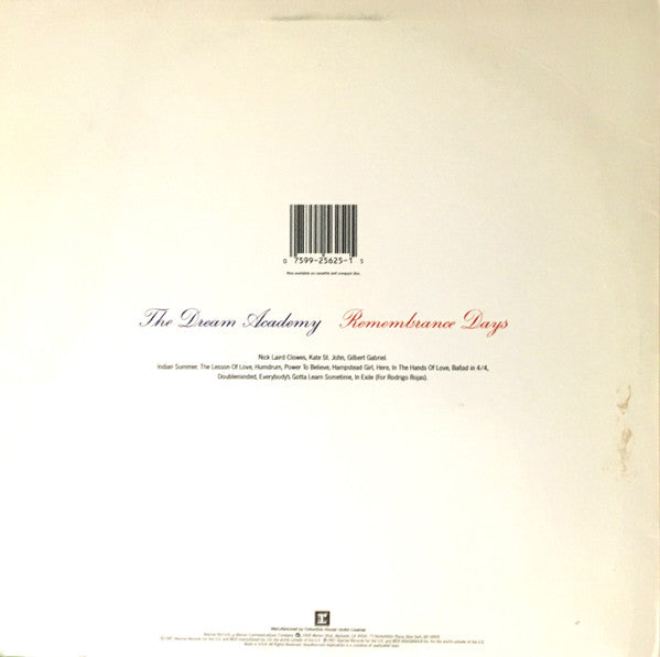 The Dream Academy : Remembrance Days (LP, Album, Car)