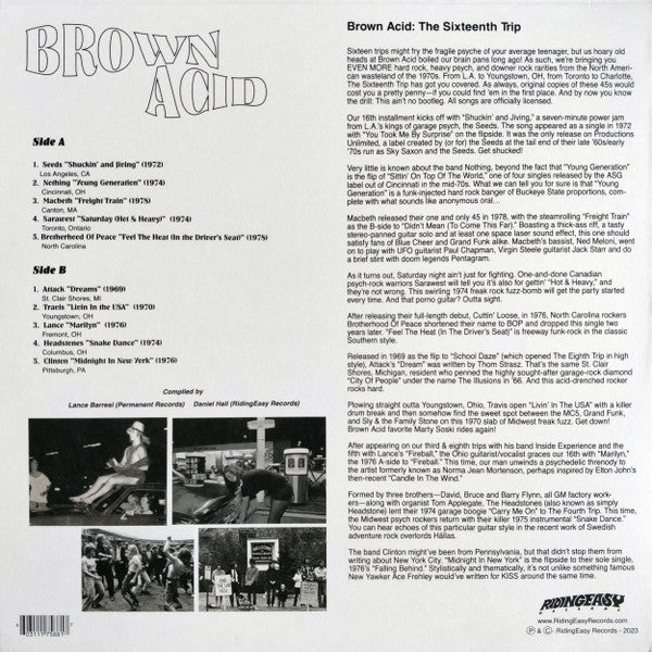 Various : Brown Acid: The Sixteenth Trip (Heavy Rock From The Underground Comedown) (LP, Comp)