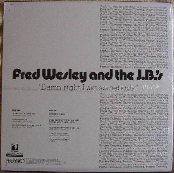 Fred Wesley & The JB's : Damn Right I Am Somebody (LP,Album,Reissue)