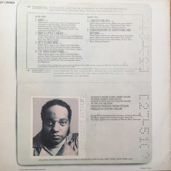 Eddie Harris : E.H. In The U.K. (LP, Album, PR)