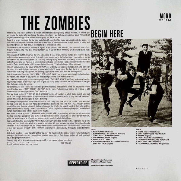 The Zombies : Begin Here (LP, Album, Mono, Ltd, RE, RM, 180)