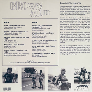 Various : Brown Acid: The Second Trip (Heavy Rock From The Classic Comedown Era) (LP, Comp)