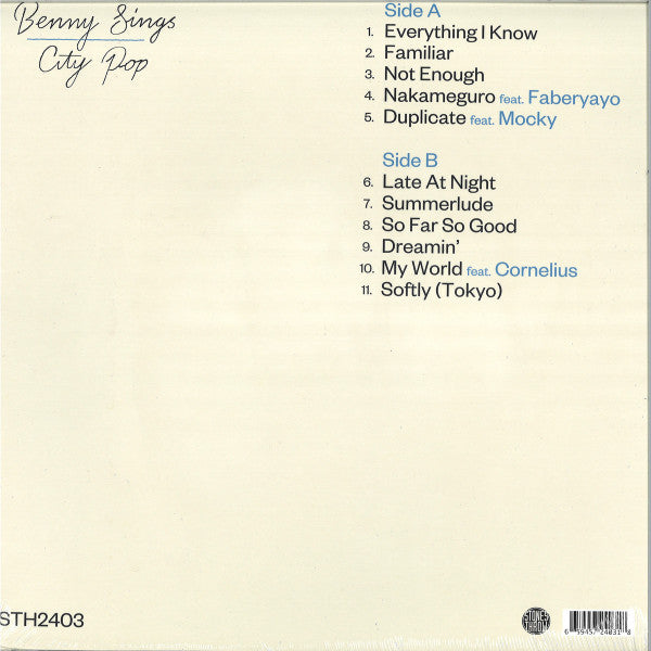 Benny Sings : City Pop (LP, Album)