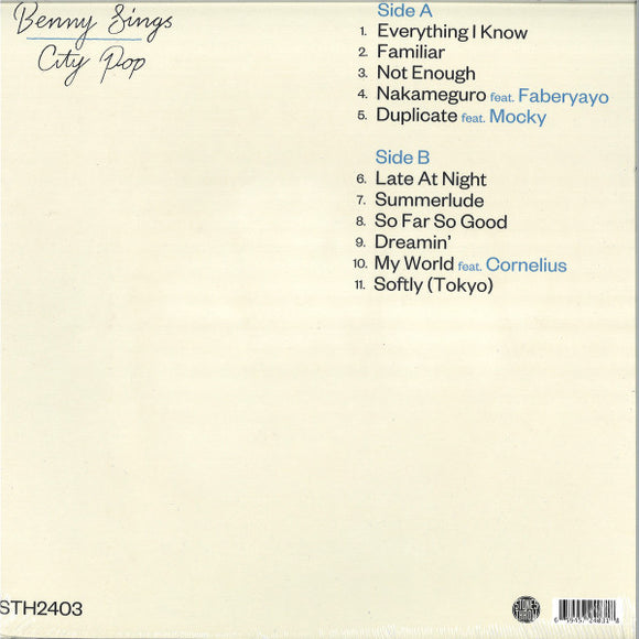 Benny Sings : City Pop (LP, Album)