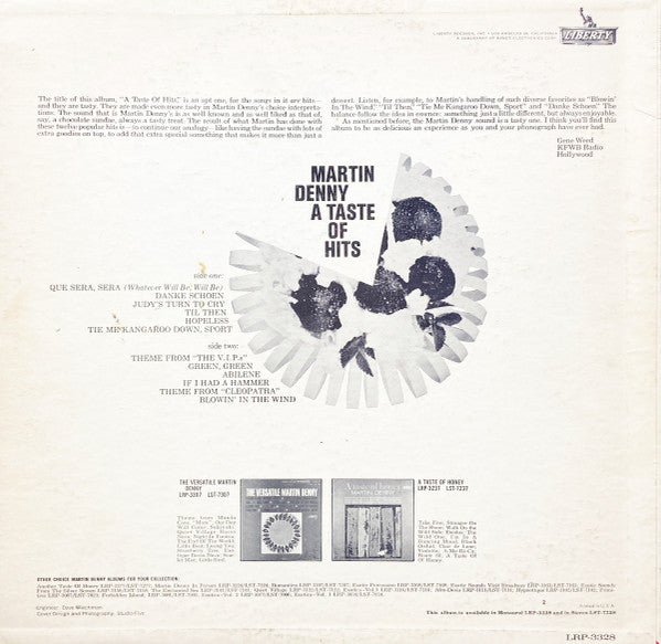 Martin Denny : A Taste Of Hits (LP, Album, Mono)